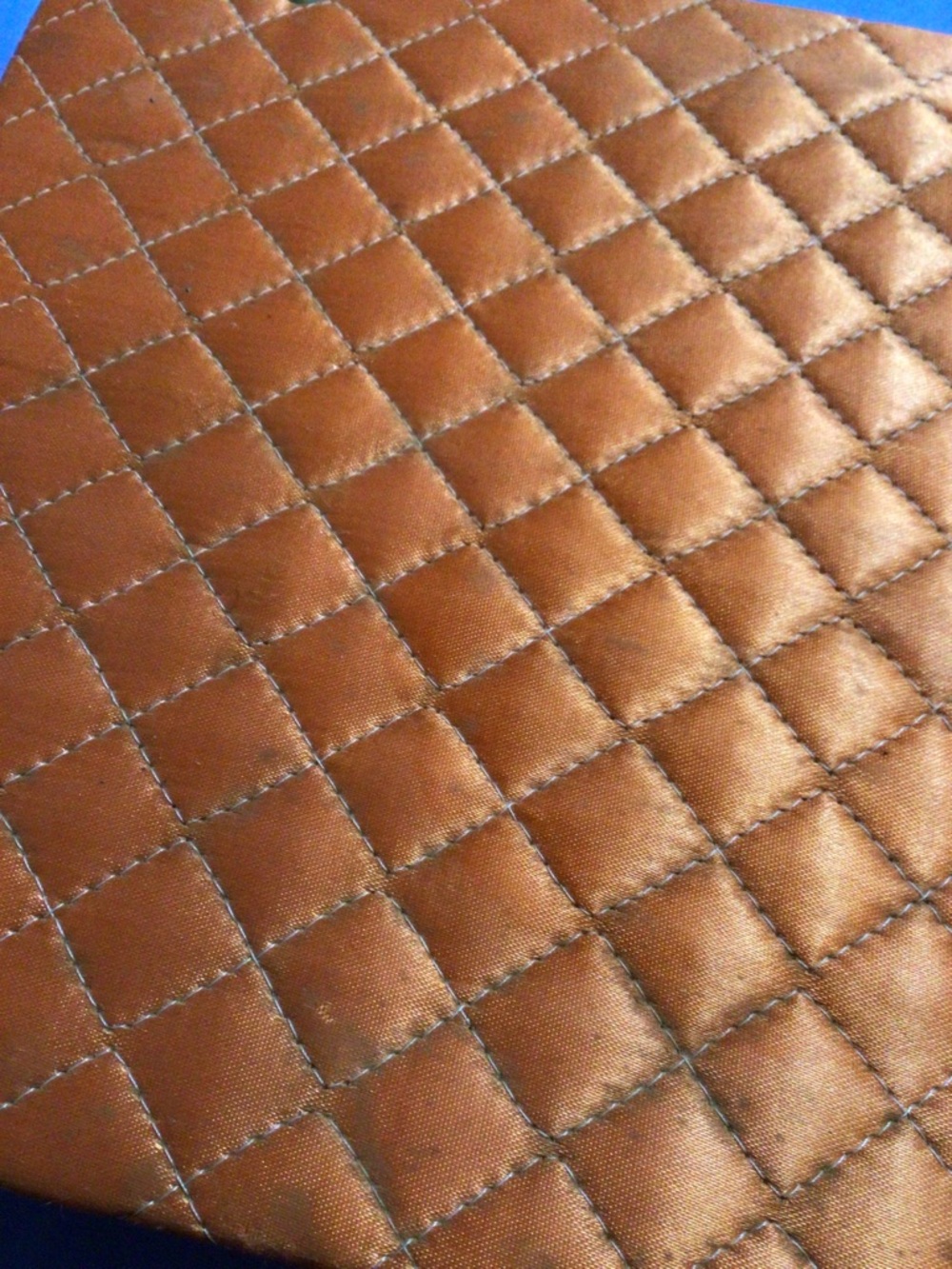 Quilted Orange Satin Hankie Box - Picture 5 of 5